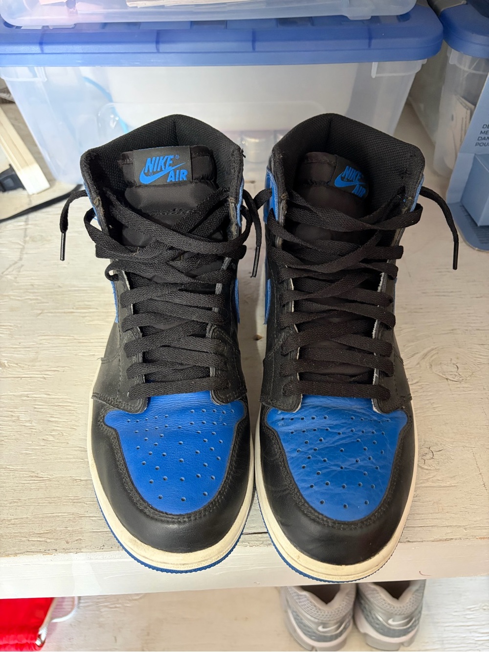 Nike High-Top Basketball Sneakers in Black and Blue